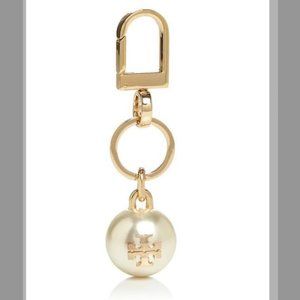 Tory Burch Faux-Pearl Logo Key Fob